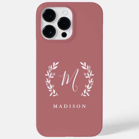 Coques Case-Mate iPhone Nom du monogramme rustique Laurel Script (Verso)