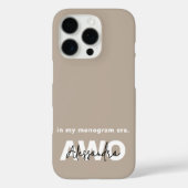 Coques Case-Mate iPhone Nom du monogramme Taupe Tan Beige Blanc Noir Minim (Verso)