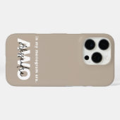 Coques Case-Mate iPhone Nom du monogramme Taupe Tan Beige Blanc Noir Minim (Verso (horizontal))