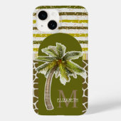 Coques Case-Mate iPhone Nom du monogramme Tropical (Verso)