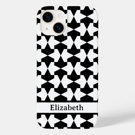Coques Case-Mate iPhone Nom du Motif des Mamelouks noirs et blancs classiq (Verso)