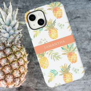 Coque Pour iPhone 14 Nom du Motif d'été de l'ananas mignon