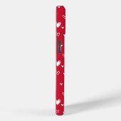 Coques Case-Mate iPhone Nom du Motif du coeur rouge et blanc (Verso / Droite)