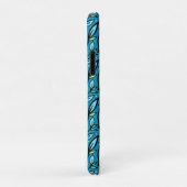 Coques Case-Mate iPhone Nom du Motif Feuille bleu Texte bilingue (Dos/Droite)
