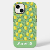 Coques Case-Mate iPhone Nom du motif jaune citron (Verso)