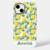 Coques Case-Mate iPhone Nom du motif jaune citron (Verso)