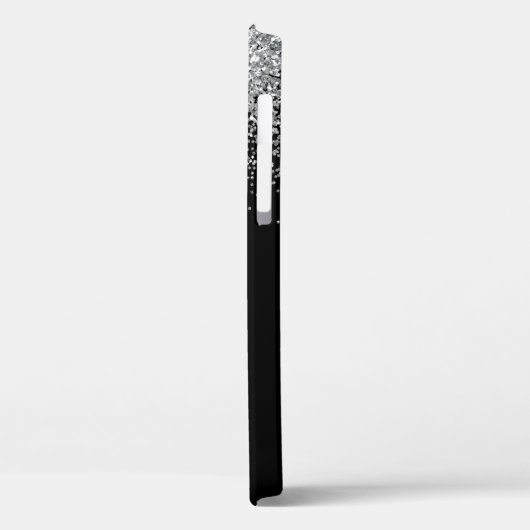 Coques Case-Mate iPhone Nom du script de Parties scintillant noire Sliver  (Verso / Gauche)