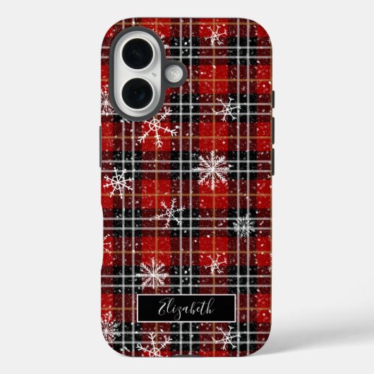 Coques Case-Mate iPhone Nom du script des flocons de neige plaqués hiver (Verso)