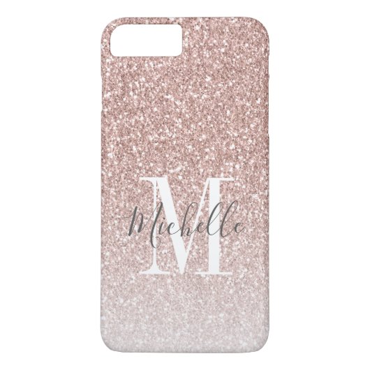 Coques Case-Mate iPhone Nom du script du monogramme de la Parties scintill (Dos)