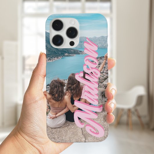 Coques Case-Mate iPhone Nom du script moderne Monogramme Photo