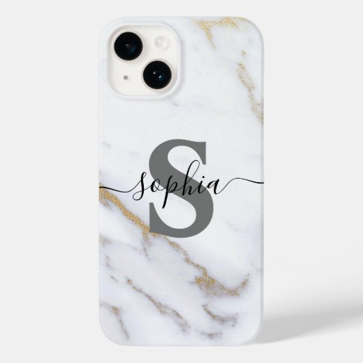 Coques Case-Mate iPhone Nom du script Monogramme personnalisé initial (Verso)