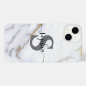 Coques Case-Mate iPhone Nom du script Monogramme personnalisé initial (Verso (horizontal))