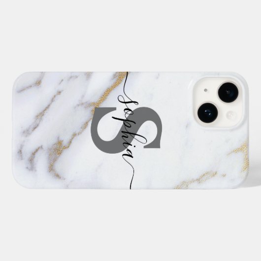 Coques Case-Mate iPhone Nom du script Monogramme personnalisé initial (Verso (horizontal))
