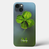 Coques Case-Mate iPhone Nom du Shamrock et monogramme du trèfle vert Lucky (Verso)