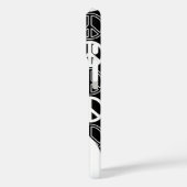 Coques Case-Mate iPhone Nom du signe de paix noir et blanc rétro (Verso / Gauche)