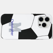 Coques Case-Mate iPhone Nom du soccer et monogramme (Verso (horizontal))