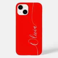 Nom élégant en calligraphie rouge et blanc