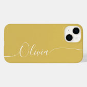 Coques Case-Mate iPhone Nom élégant en écriture calligraphique Gold White (Verso (horizontal))