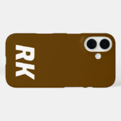 Coques Case-Mate iPhone Nom élégant moderne stylé minimal brun uni (Verso (horizontal))