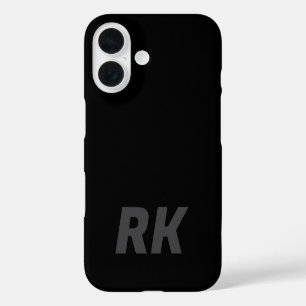 Coques iPhone 16 Nom élégant moderne stylé minimal noir uni.