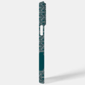 Coques Case-Mate iPhone Nom en acier cubique motif turquoise foncé (Verso / Droite)