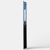 Coques Case-Mate iPhone Nom en calligraphie avec monogramme pailleté en dé (Verso / Gauche)