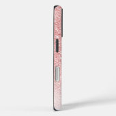 Coques Case-Mate iPhone Nom en écriture monogramme avec paillettes rose gi (Verso / Droite)