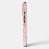 Coques Case-Mate iPhone Nom en écriture monogramme avec paillettes rose gi (Verso / Gauche)