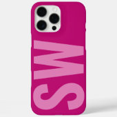 Coques Case-Mate iPhone Nom en gras Initiales Monogramme personnalisé rose (Verso)