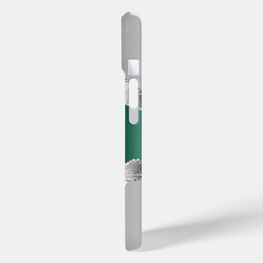 Coques Case-Mate iPhone Nom en marbre vert émeraude argenté (Verso / Gauche)