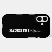 Coques Case-Mate iPhone Nom en script de monogramme de collège universitai (Verso (horizontal))