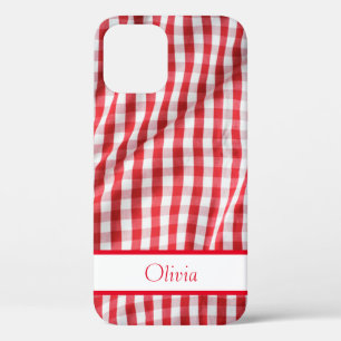 Case-Mate iPhone Case Nom En vichy Rouge Simple Moderne