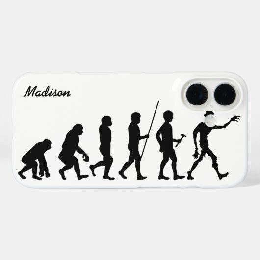 Coques Case-Mate iPhone Nom et couleur personnalisés Zombie Evolution (Verso (horizontal))