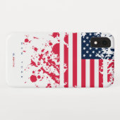 Coques Case-Mate iPhone Nom et état personnalisés| Grunge US American Flag (Dos (Horizontal))