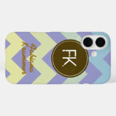 Coques Case-Mate iPhone nom et initiale personnalisés sur chevron (Verso (horizontal))