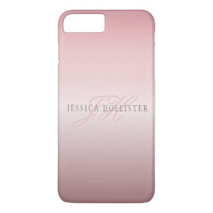 Case-Mate iPhone Case Nom et monogramme Blush en FAUX or rose doux