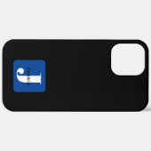 Coques Case-Mate iPhone Nom et monogramme de la boîte arrondie | Blanc noi (Retour (horizontal))