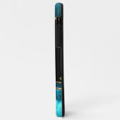 Coques Case-Mate iPhone Nom et monogramme Turquoise Agate noir, Gold DkTea (Dos/Gauche)