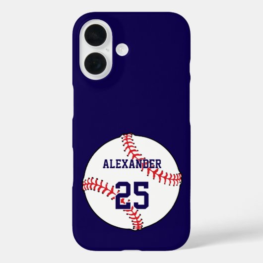 Coques Case-Mate iPhone Nom et numéro de balle de baseball (Verso)