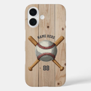 Coques iPhone 16 Nom et numéro de baseball personnalisé tendance Bo