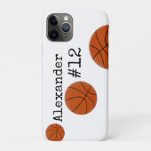 Coques Case-Mate iPhone Nom et numéro du basket-ball arrière - plan blanc (Dos)