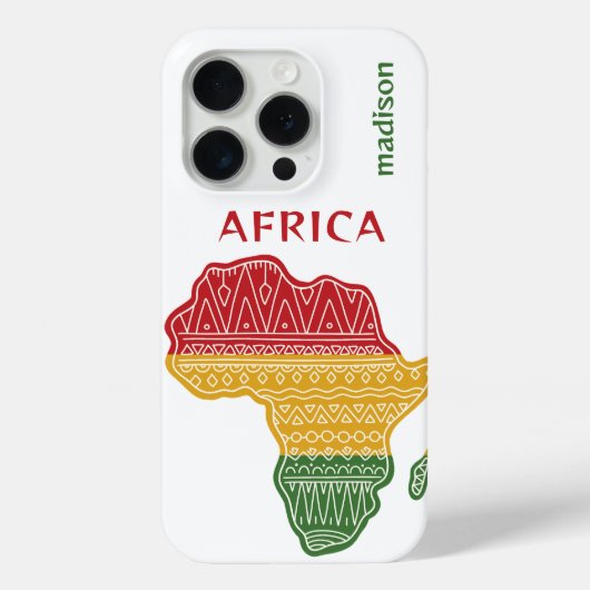 Coques Case-Mate iPhone Nom et texte personnalisés Afrique (Verso)