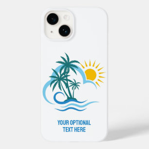 Coque Pour iPhone 14 Nom et texte personnalisés Îles tropicales
