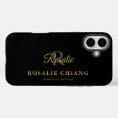 Coques Case-Mate iPhone Nom et titre personnalisés avec monogramme (Verso (horizontal))