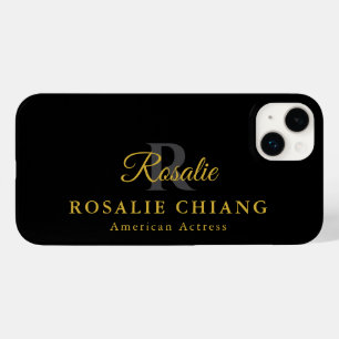 Coque Pour iPhone 14 Plus Nom et titre personnalisés avec monogramme