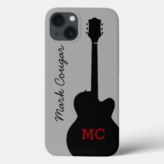 Coques Case-Mate iPhone nom fait sur commande et guitare noire de roche (Verso)