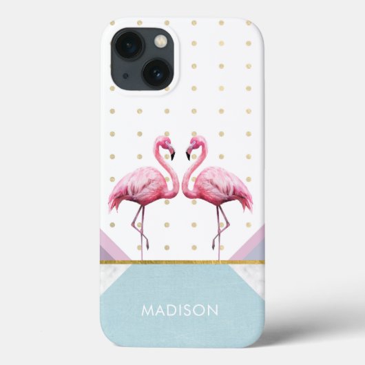 Coques Case-Mate iPhone Nom féminin moderne tendance flamant rose (Verso)