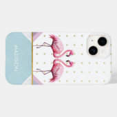 Coques Case-Mate iPhone Nom féminin rose flamant moderne tendance (Verso (horizontal))