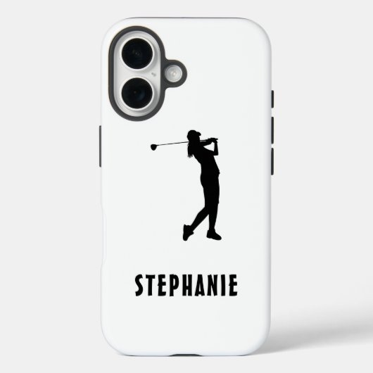 Coques Case-Mate iPhone Nom Femme Golf Lecteur Golfing Golfing Noir Blanc (Verso)
