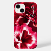 Coques Case-Mate iPhone Nom fleurs de pansement rouge floral (Verso)